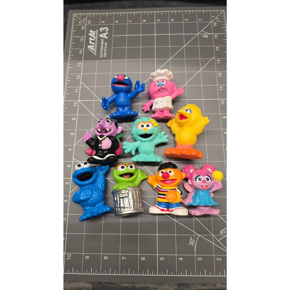 Sesame Street PVC Figure Lot Cookie Monster Elmo Big Bird Ernie Abby 9pc